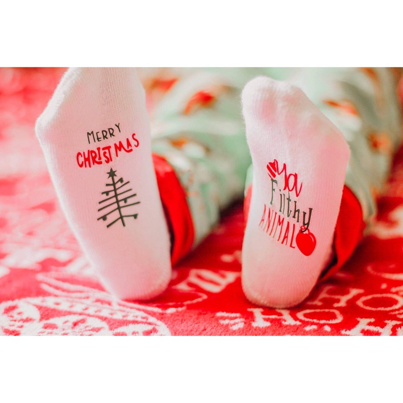 Dorothy's Reason Merry Christmas Ya Filthy Animal Baby Socks 0-6M