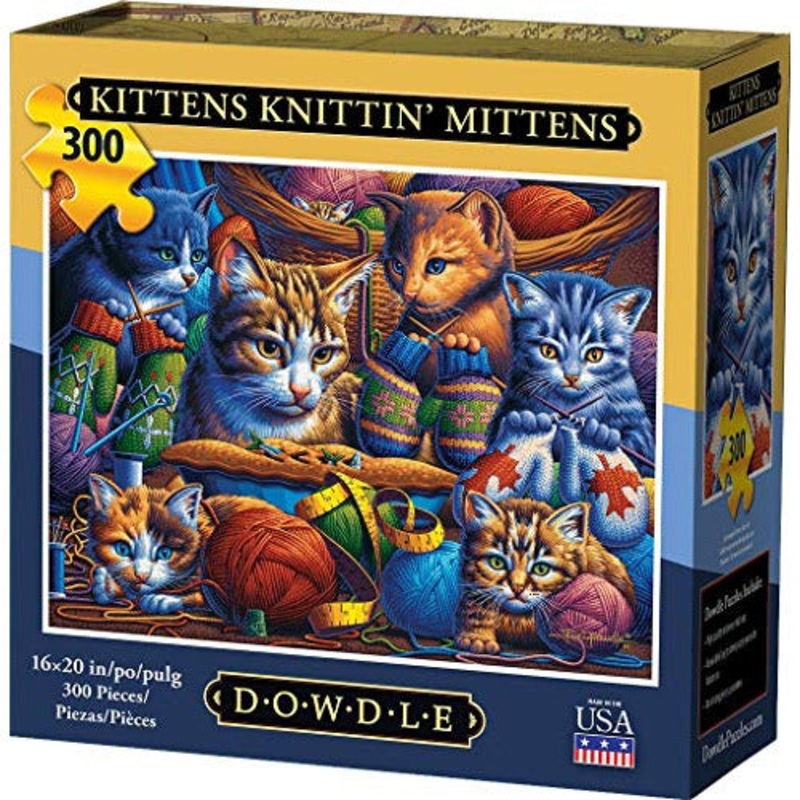 Dowdle Jigsaw Puzzle - Kittens Knittin' Mittens - 300 Piece
