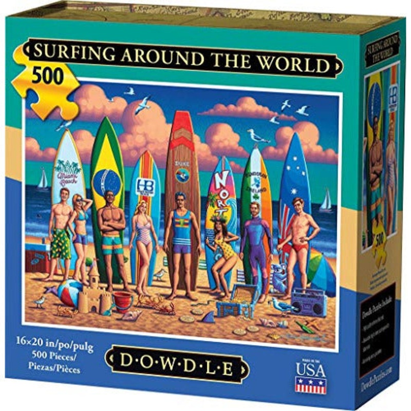 Dowdle Jigsaw Puzzle - Surfing Around The World - 500 Piece