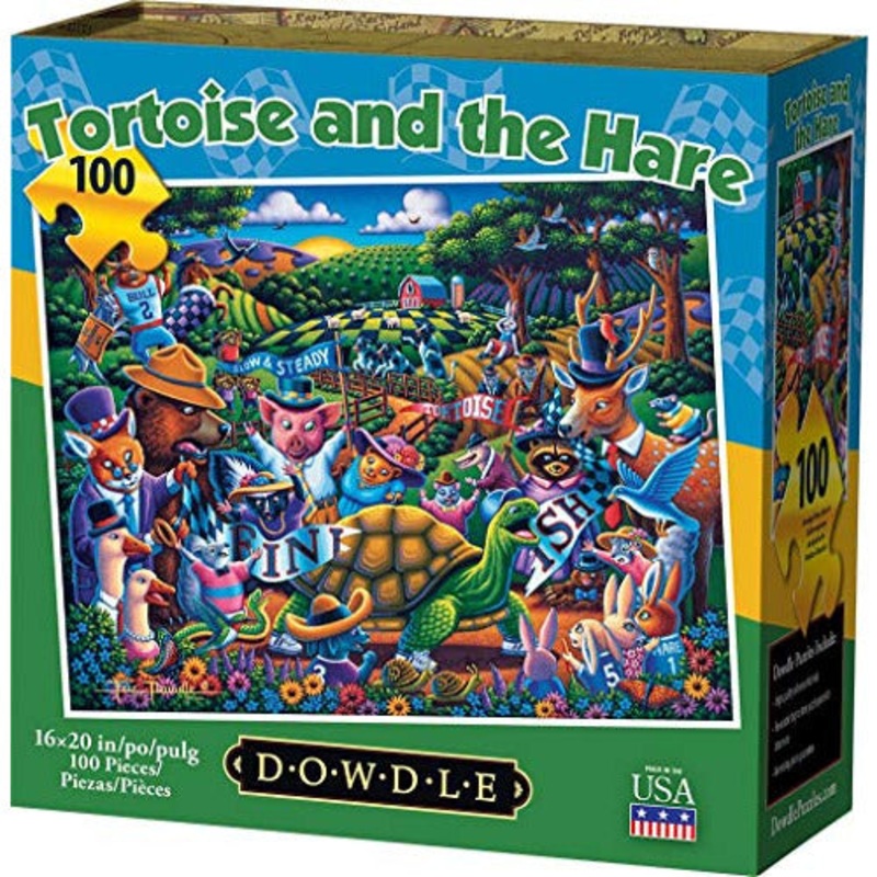 Dowdle Jigsaw Puzzle - Tortoise and The Hare - 100 Piece
