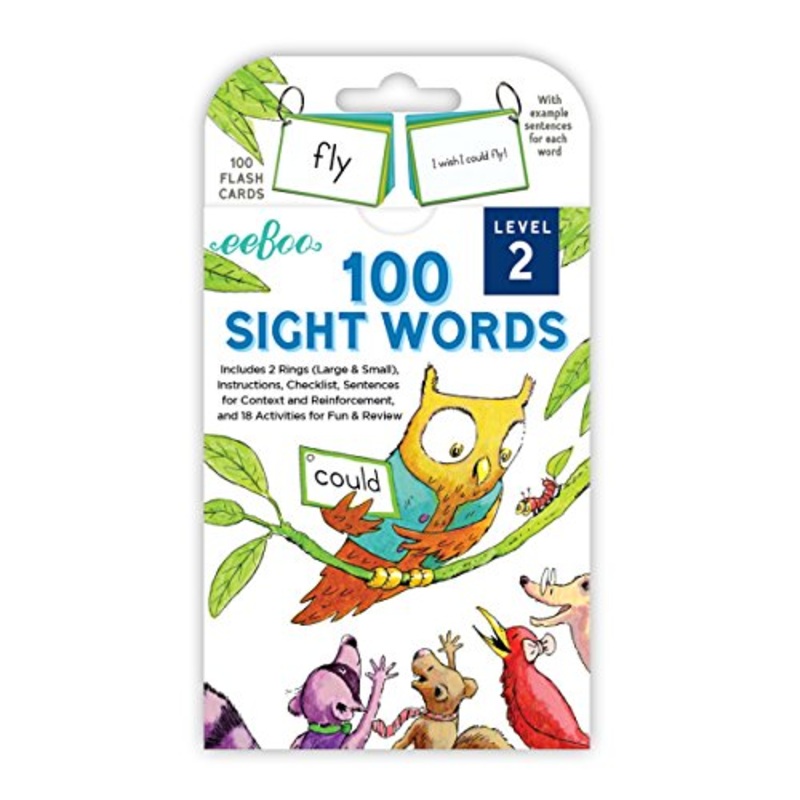 eeBoo 100 Sight Words Flash Cards Level 2