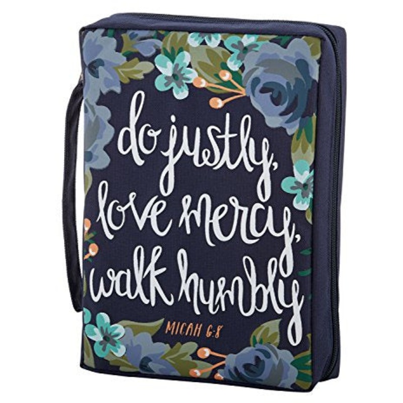 Faithworks Canvas Bible Book Cover, Justly, Mercy, Humbly