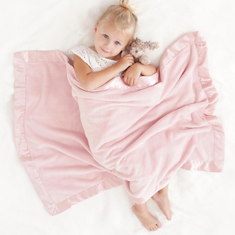 ELEGANT BABY CHALK PINK CORAL FLEECE BABY STROLLER BLANKET