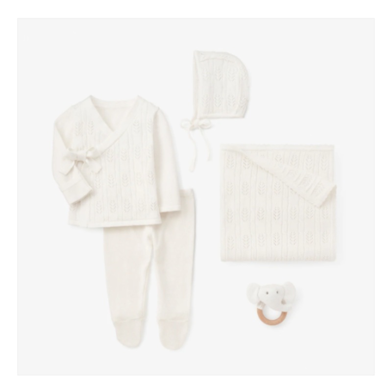 Elegant Baby Newborn White  Baby Layette Gift Set W. Box