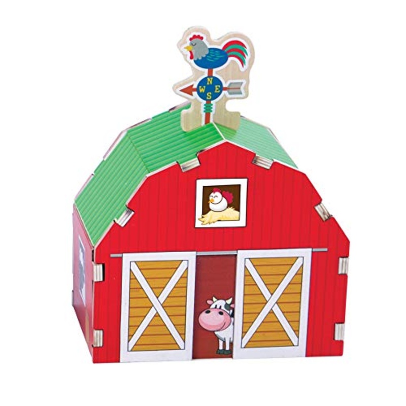 Fat Brain Toys Build It Blueprint Puzzles - Barn Building & Construction for Ages 4 to 5