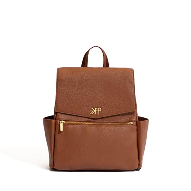 Freshly Picked Convertible Mini Classic Diaper Bag Backpack, Cognac