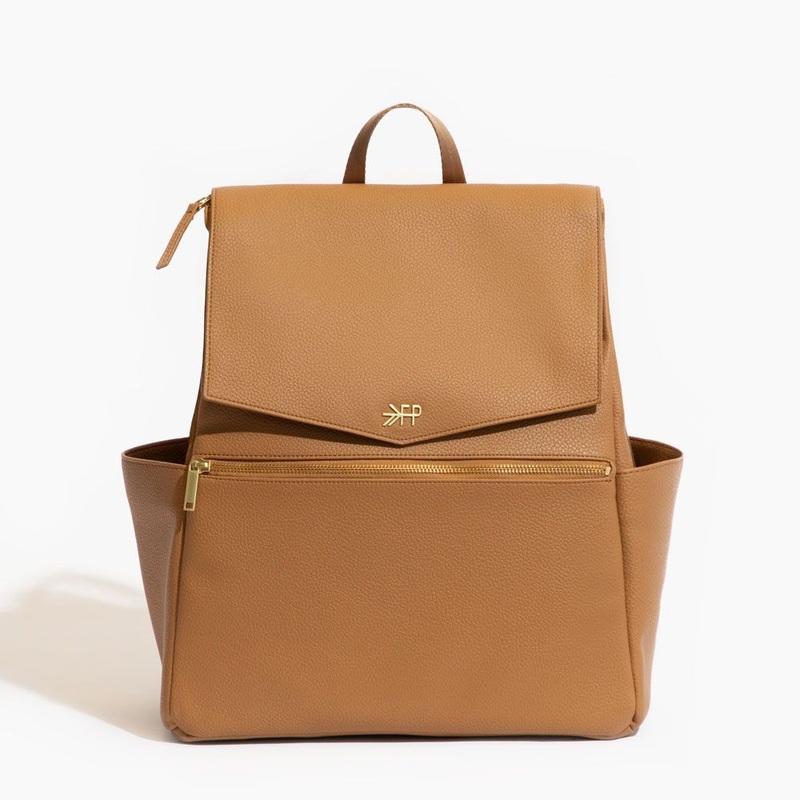 Freshly Picked Women's Convertible Classic Diaper Bag Backpack V2, Butterscotch Tan