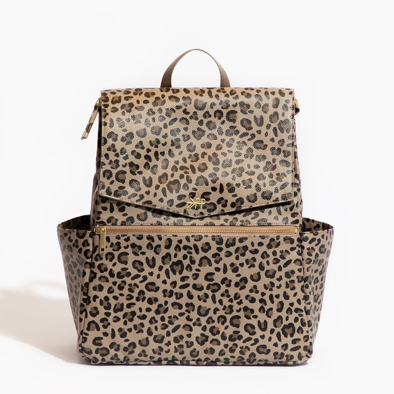 Freshly Picked Women's Convertible Classic Diaper Bag Backpack V2, Leopard