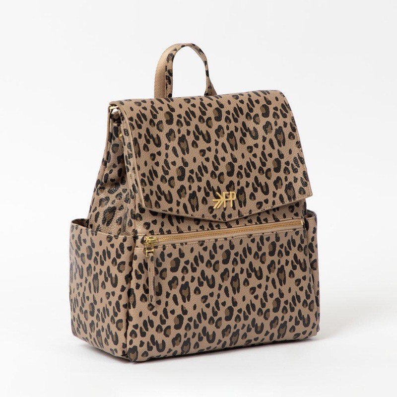 Freshly Picked Women's Convertible Mini Classic Diaper Bag Backpack V2, Leopard