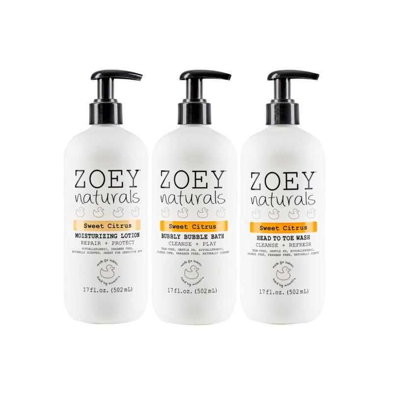 Zoey Naturals Citrus Bundle Wash, Lotion & Bubble Bath