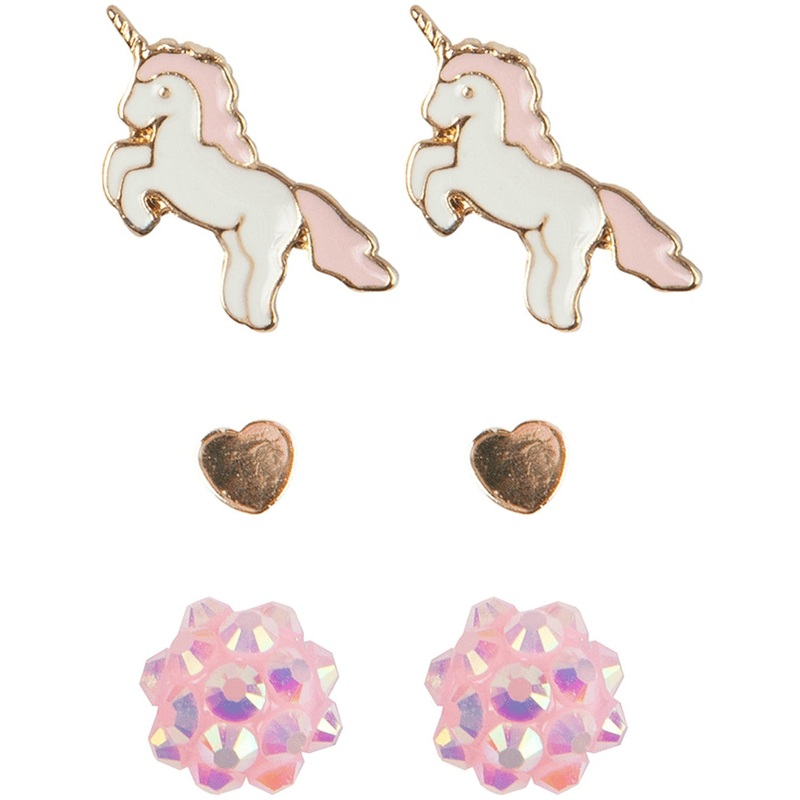 Great Pretenders USA Boutique Unicorn Studded Earrings, 3 Sets