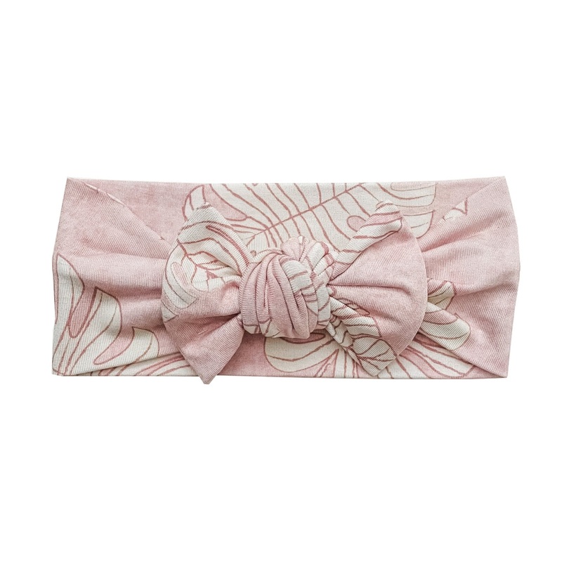 Florida Kid Co. Coral Monstera Headband Bow