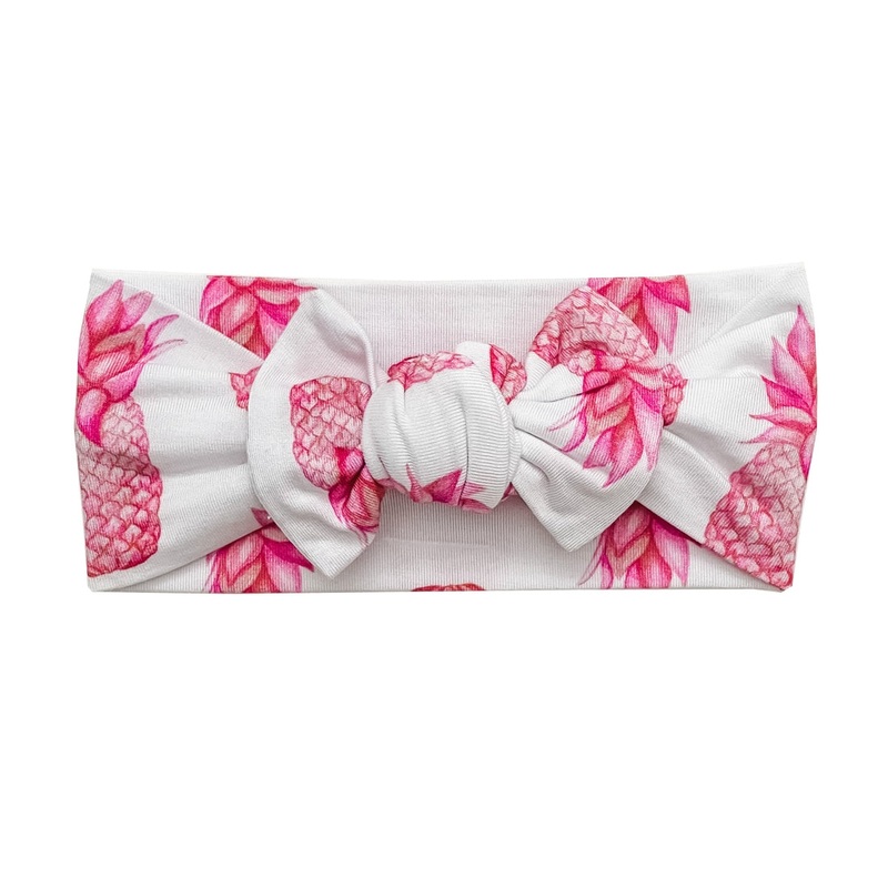Florida Kid Co. Pink Pineapple Headband Bow