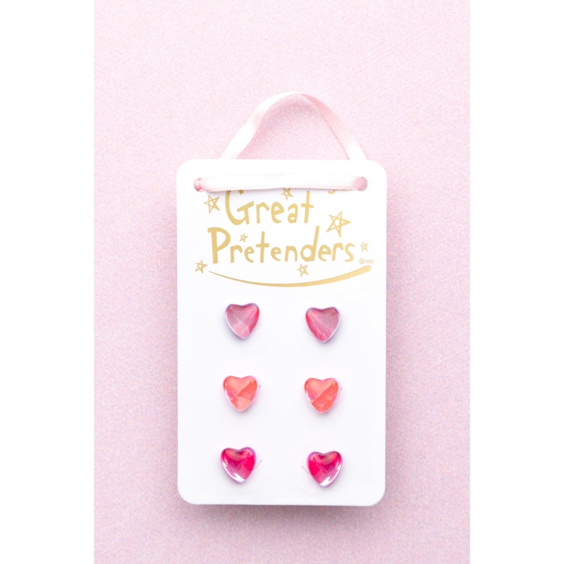 Great Pretenders USA Boutique Holo Heart Studded Earrings