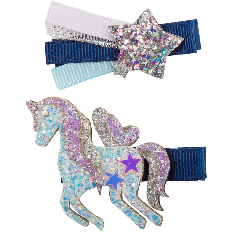 Great Pretenders USA Boutique Navy Unicorn Star Hairclip, Assorted
