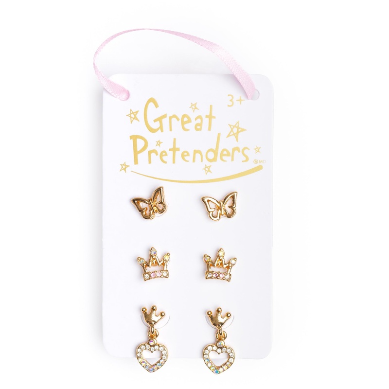 Great Pretenders USA Boutique Royal Crown Studded Earrings