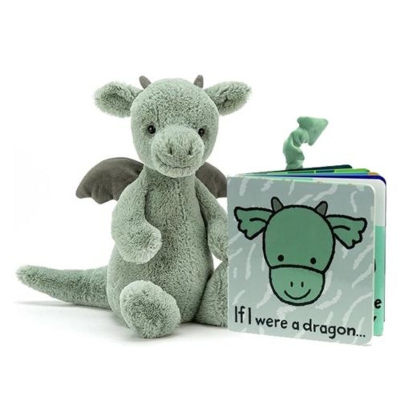 Jellycat If IWere a Dragon Book & Medium Bashful Dragon