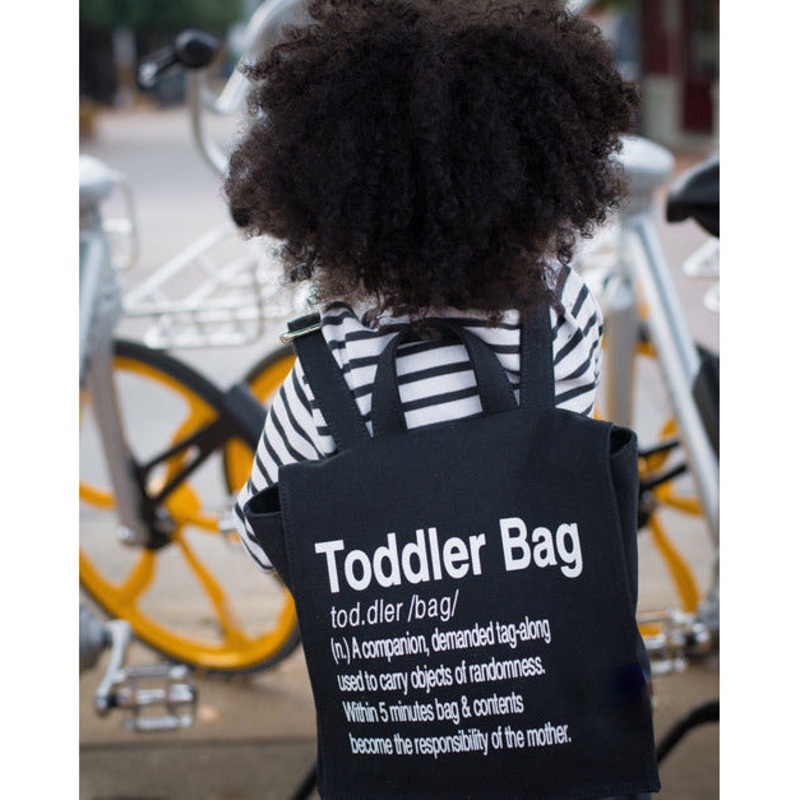 KaAn's Designs Toddler Definition Backpack - Black with White Writing