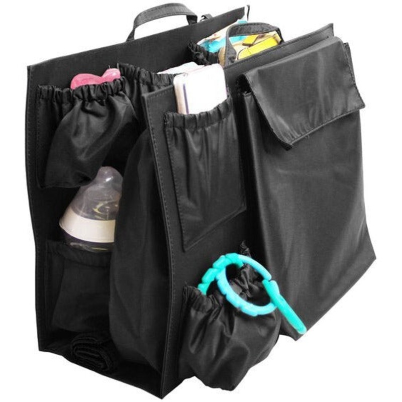 ToteSavvy Classic Black Diaper Bag Alternative, The Jacquie