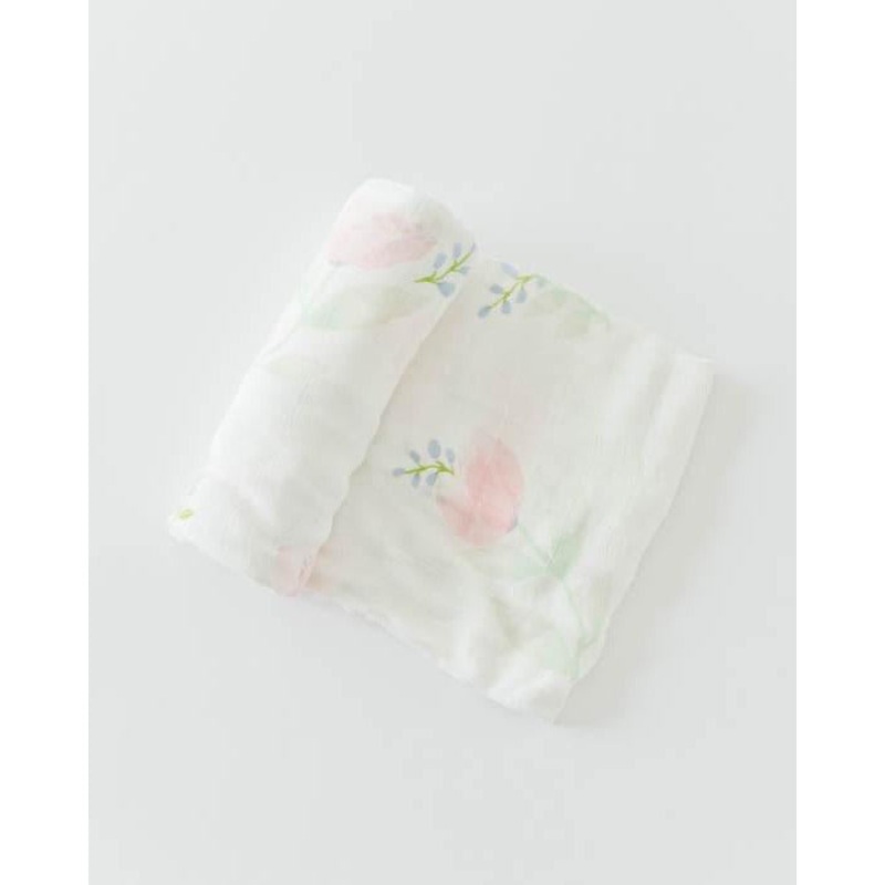 Little Unicorn Deluxe Muslin Swaddle Single, Pink Peony