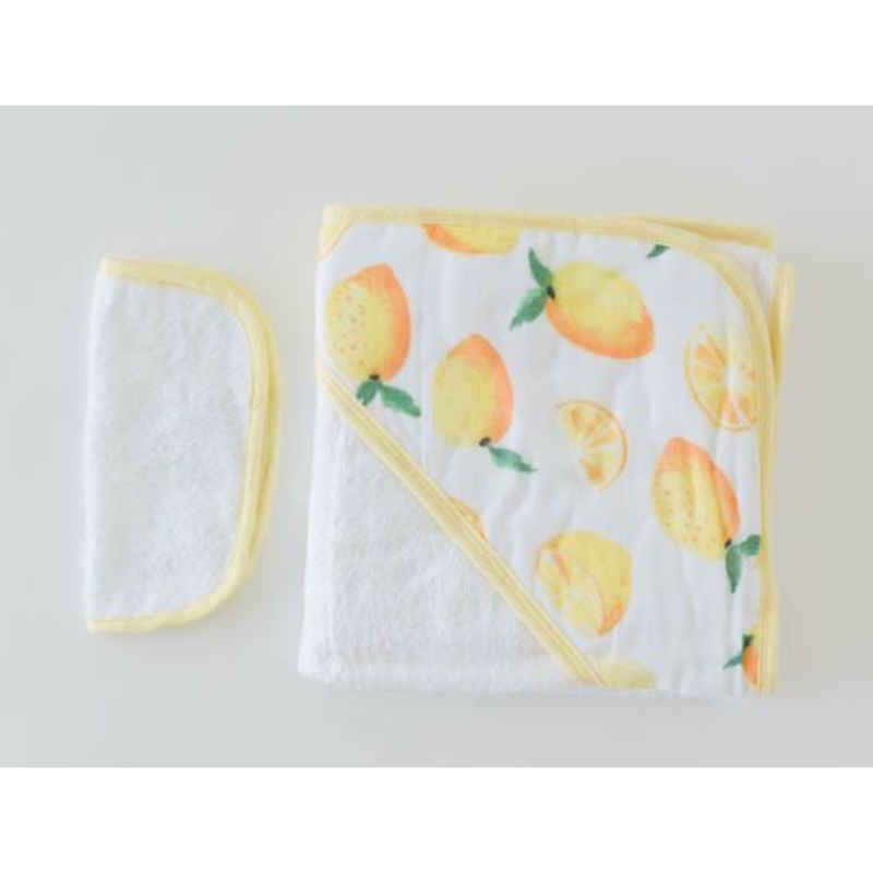 Little Unicorn Lemon Hooded Towel & Wash Cloth Set