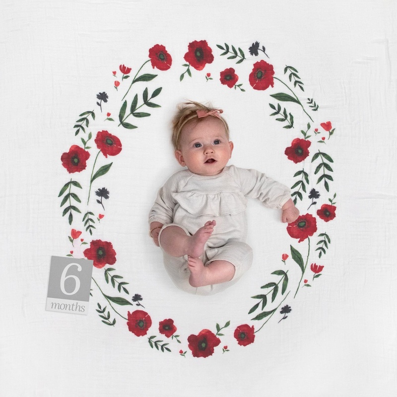 Little Unicorn Photo Blanket,  Summer Poppy