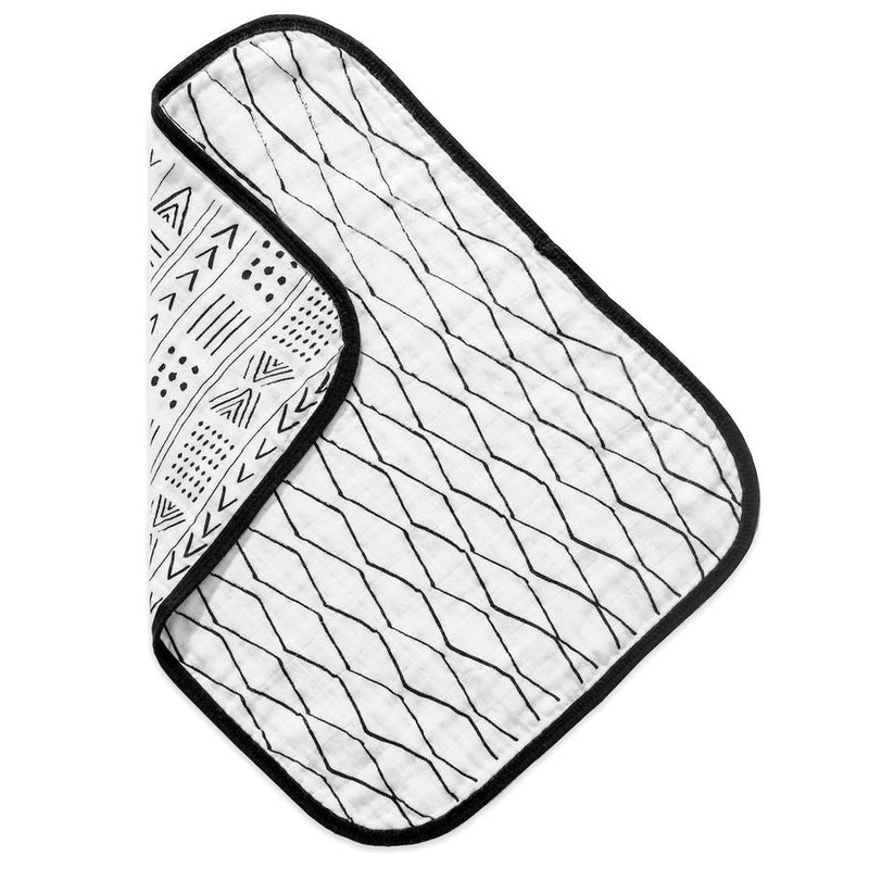 Modern Burlap Mud Cloth + Moroccan Reversible Burp Cloth