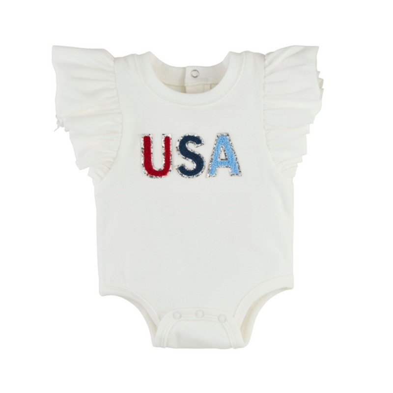 Mud Pie Usa Sparkle Crawlers 3-6M