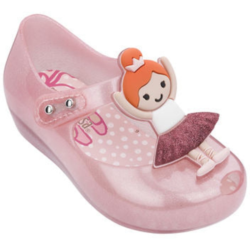 Mini Melissa Ultragirl Ballerina Pink/Orange, Size 9