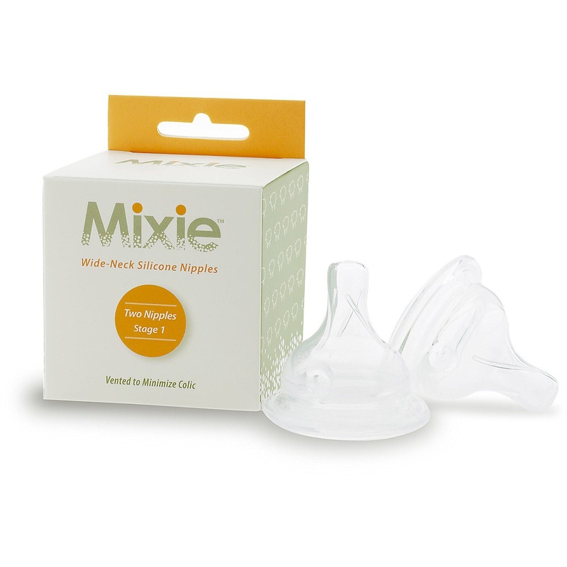 Mixie Baby Bottle Replacement Nipples, Stage 1