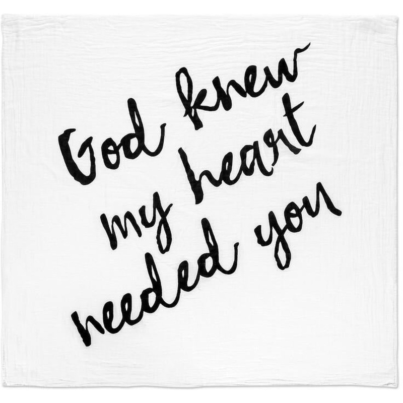 Modern Burlap God Knew My Heart Organic Cotton Muslin Swaddle Blanket