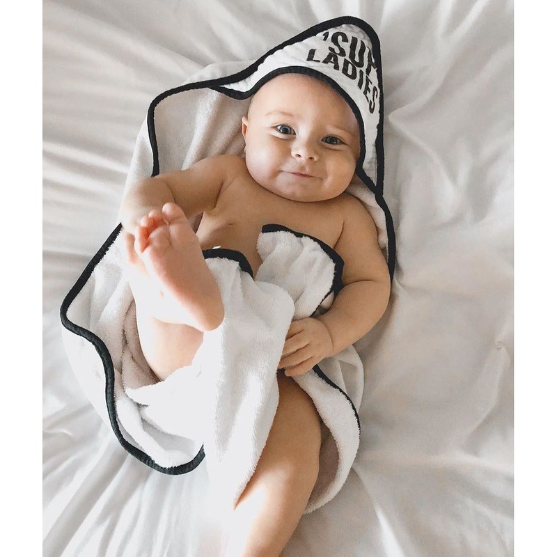 Modern Burlap Sup Ladies Muslin + Terry Hooded Towel