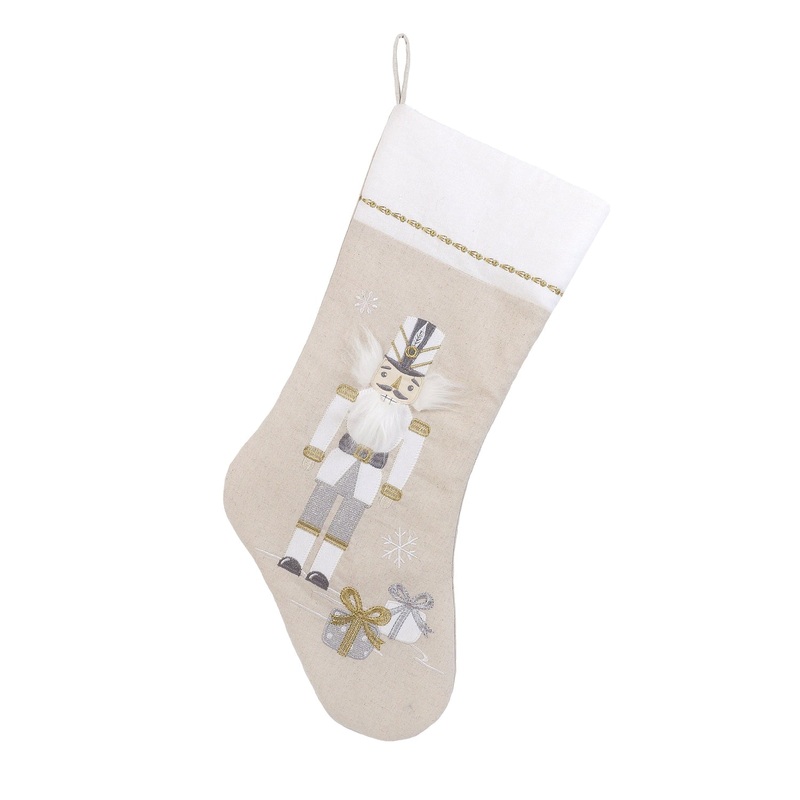 MON AMI Nutcracker Stocking, White