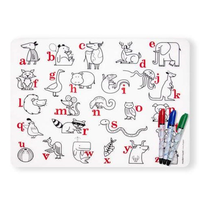 Modern Twist Mark Mat Set Alphabet Animals