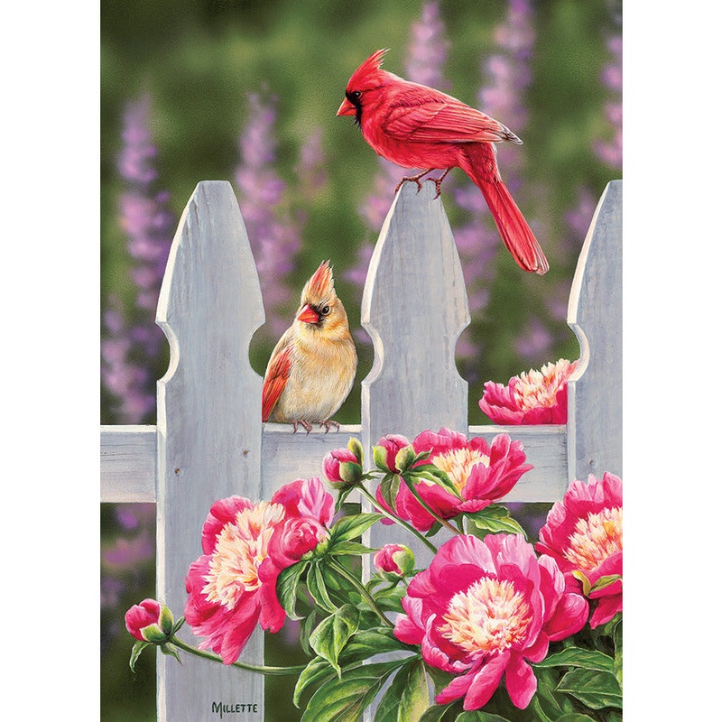 Cobble Hill Cardinals and Peonies Puzzle, 1000 Pieces