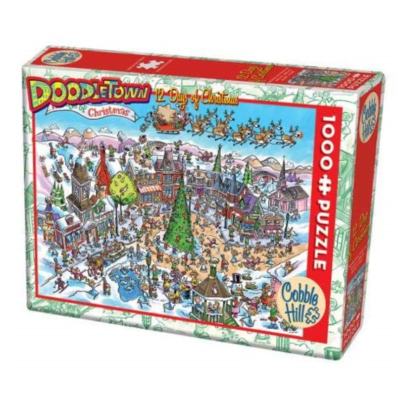 Cobble Hill DoodleTown: 12 Days of Christmas, 1000 pieces
