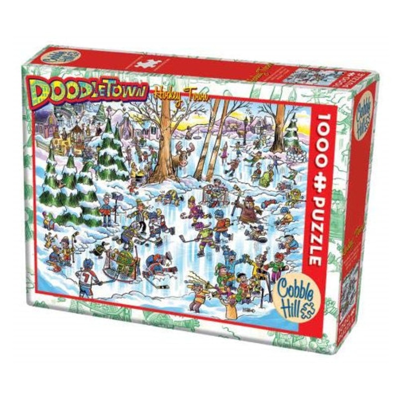 Cobble Hill DoodleTown: Hockey Town Puzzles, 1000 pieces