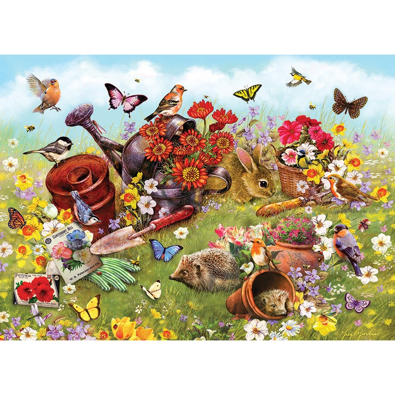 Cobble Hill Garden Scene Family Puzzle - 350 pieces