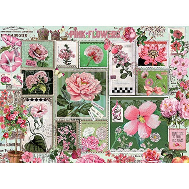 Cobble Hill Pink Flowers Puzzle, 1000 Pieces