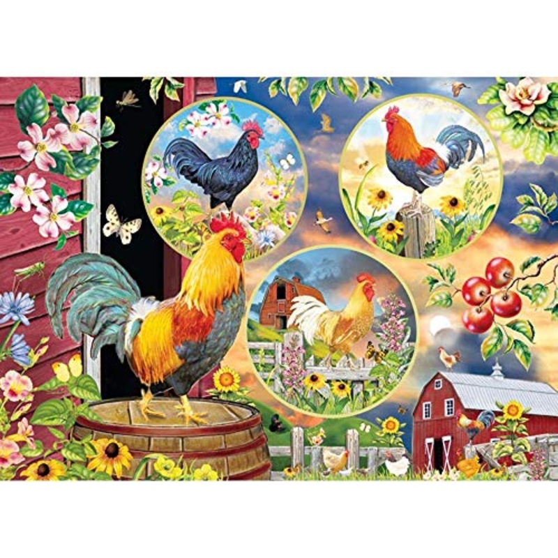 Cobble Hill Rooster Magic Jack Pine Puzzle, 1000 Pieces
