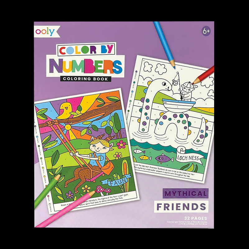 OOLY Color By Numbers Coloring Book - Mythical Friends