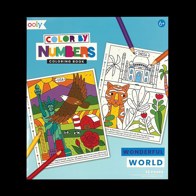 OOLY Color By Numbers Coloring Book - Wonderful World