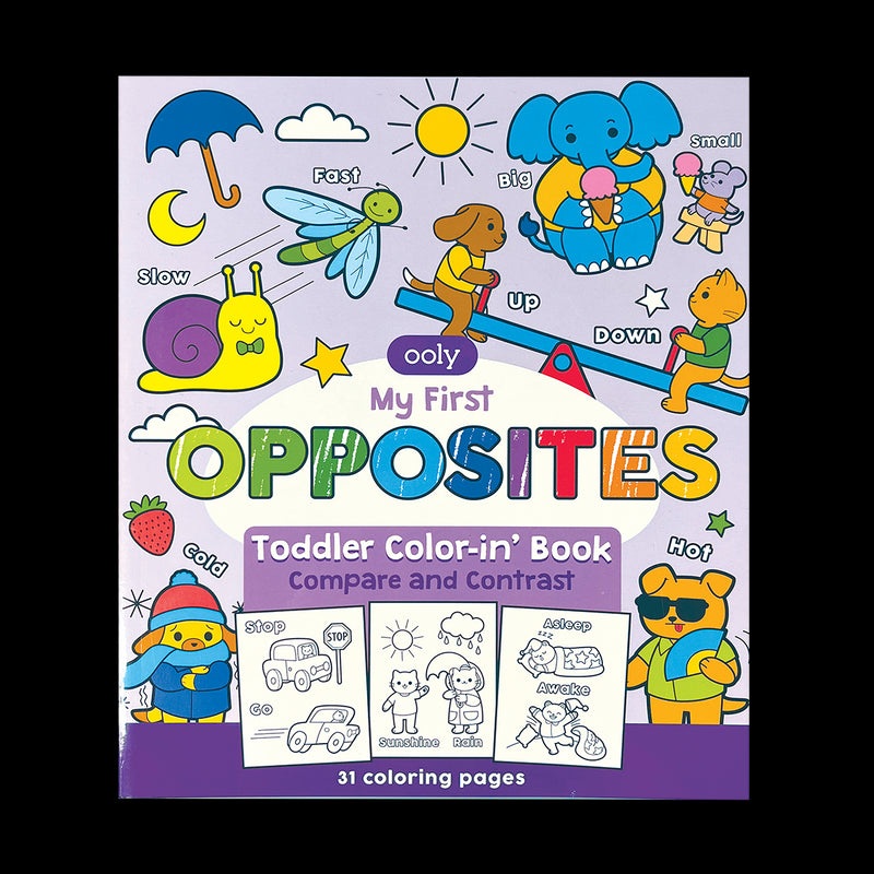OOLY My First Opposites Toddler Color-In Book