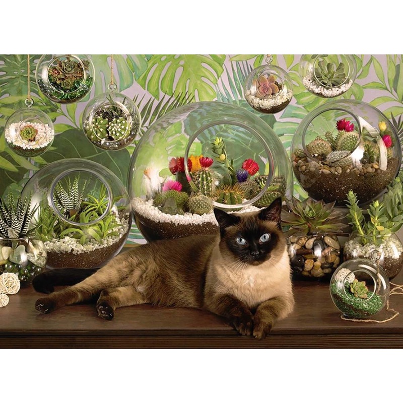 Cobble Hill Terrarium Cat Puzzle, 1000 Pieces