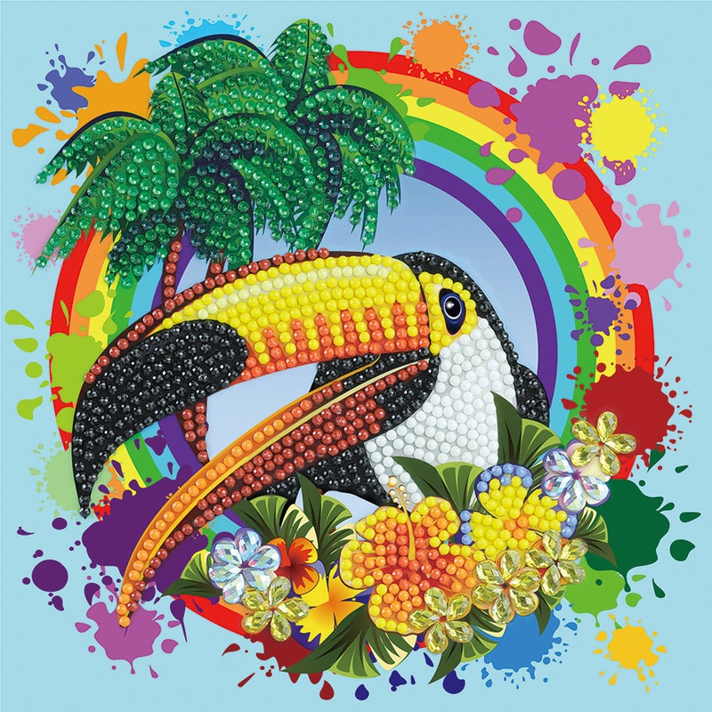 Crystal Art Card Kits, Rainbow Toucan