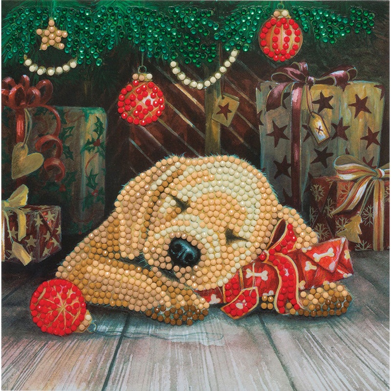Crystal Art Card Kits, Sleepy Puppy