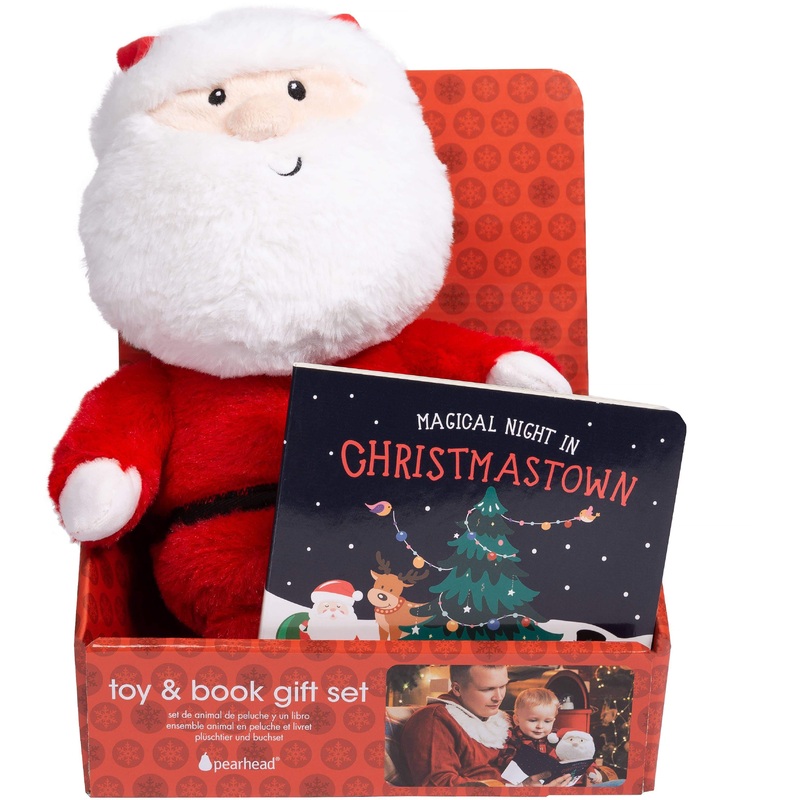Pearhead Santa Toy & Christmas Board Book Holiday Gift Set