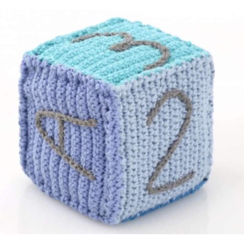 Pebble Blue Toy Block Rattle