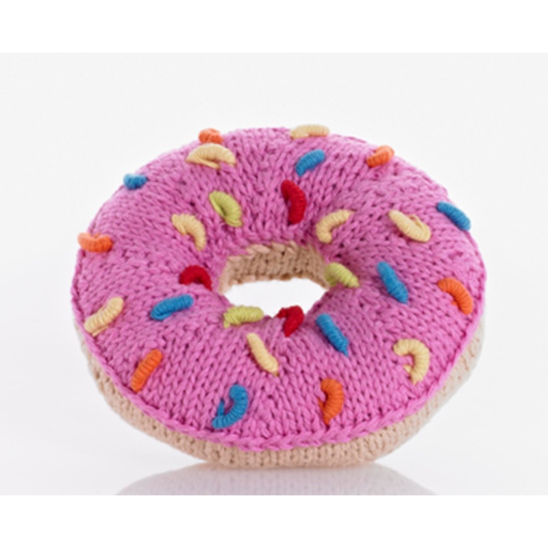 Pebble Pink Sprinkles Donut Rattle