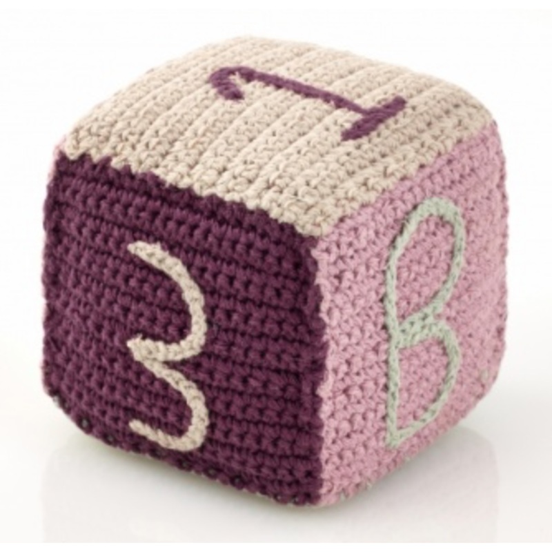 Pebble Pink Toy Block Rattle